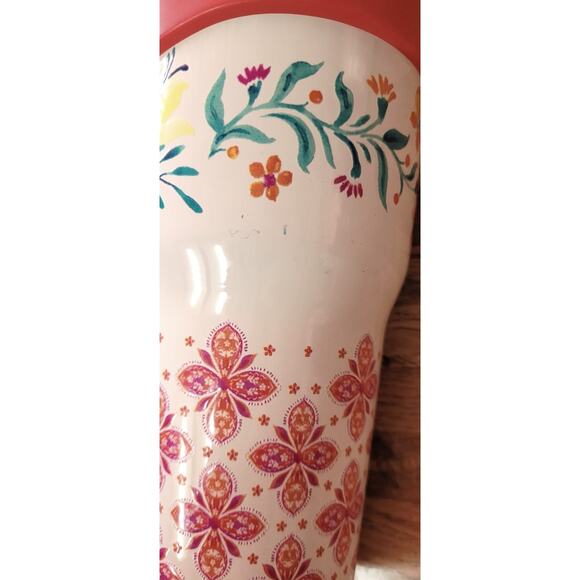 The Pioneer Woman 40oz Folk Geo Pink Stainless Steel Insulated Tumbler Handle - Picture 14 of 14